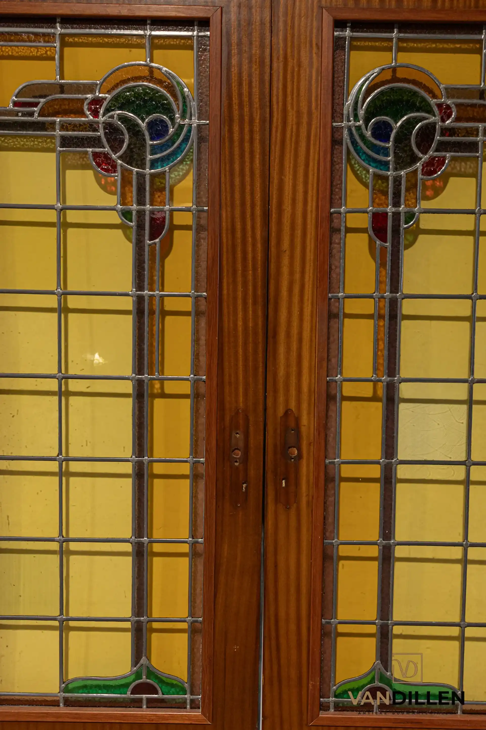 Nr 47 Antieke Ensuite Deuren Art Deco Glas In Lood