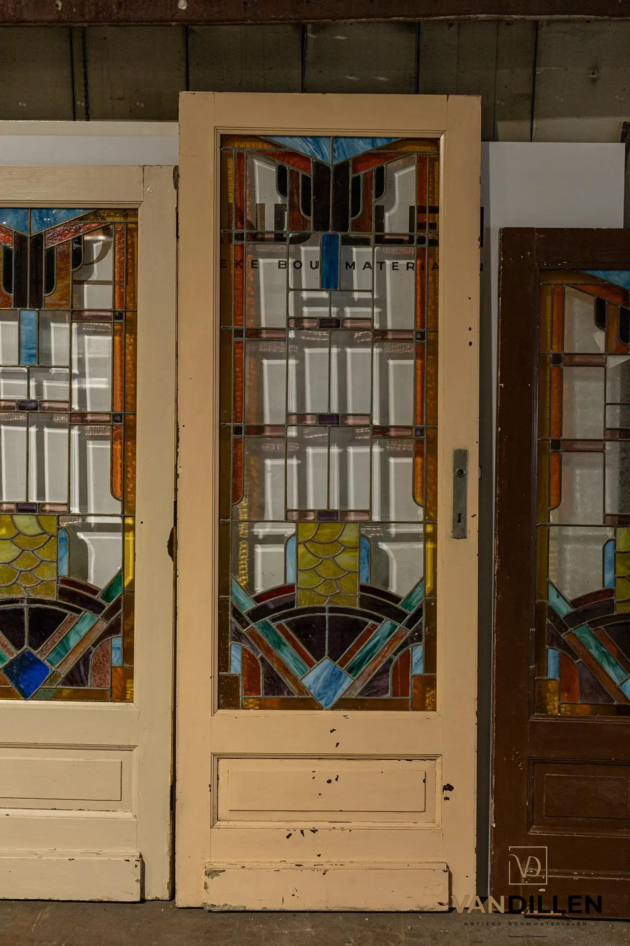 No. 53 doors with copper-set glass