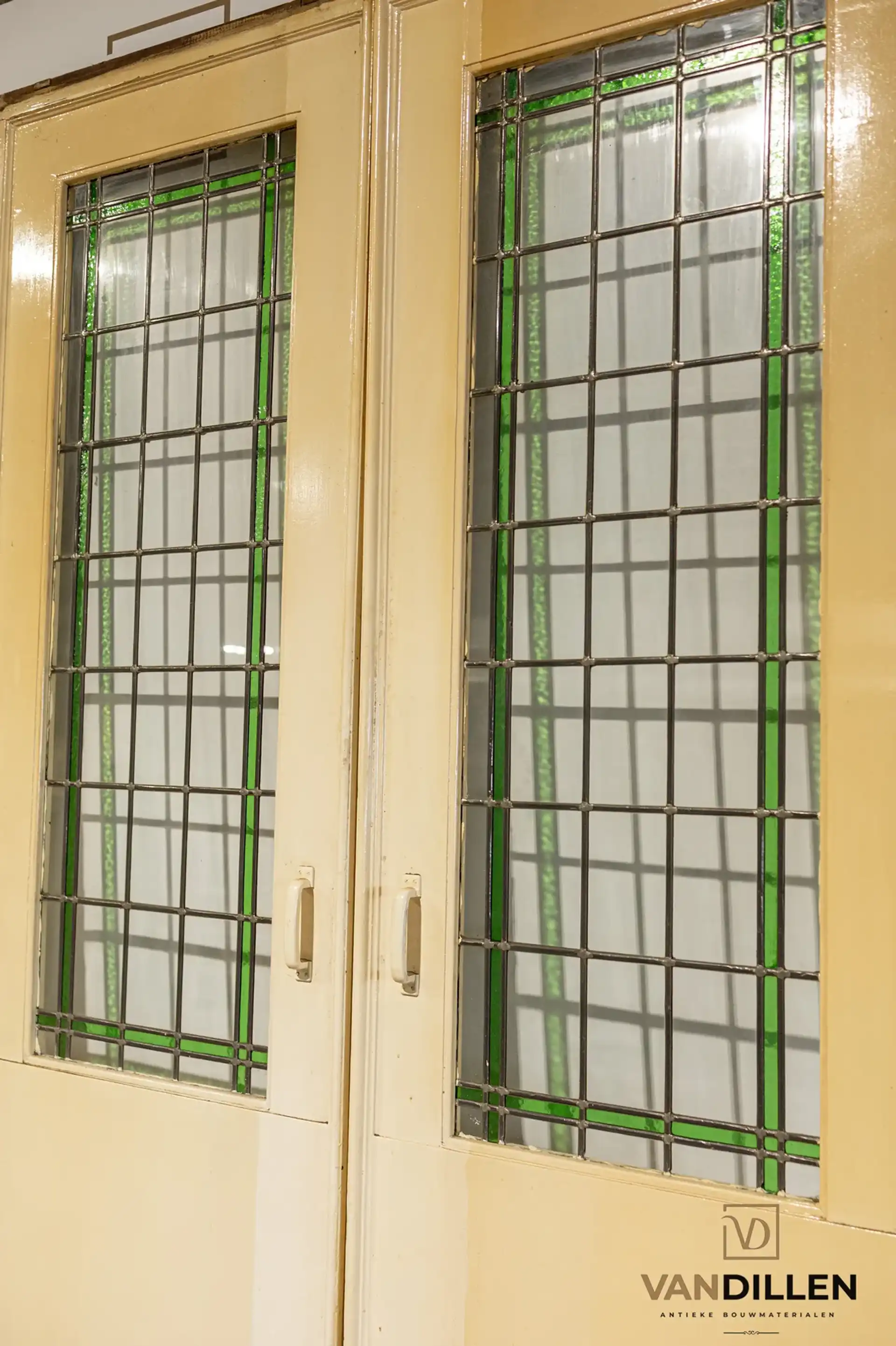 Nr 62 Antieke Oude Schuifdeuren Hoog Glas In Lood