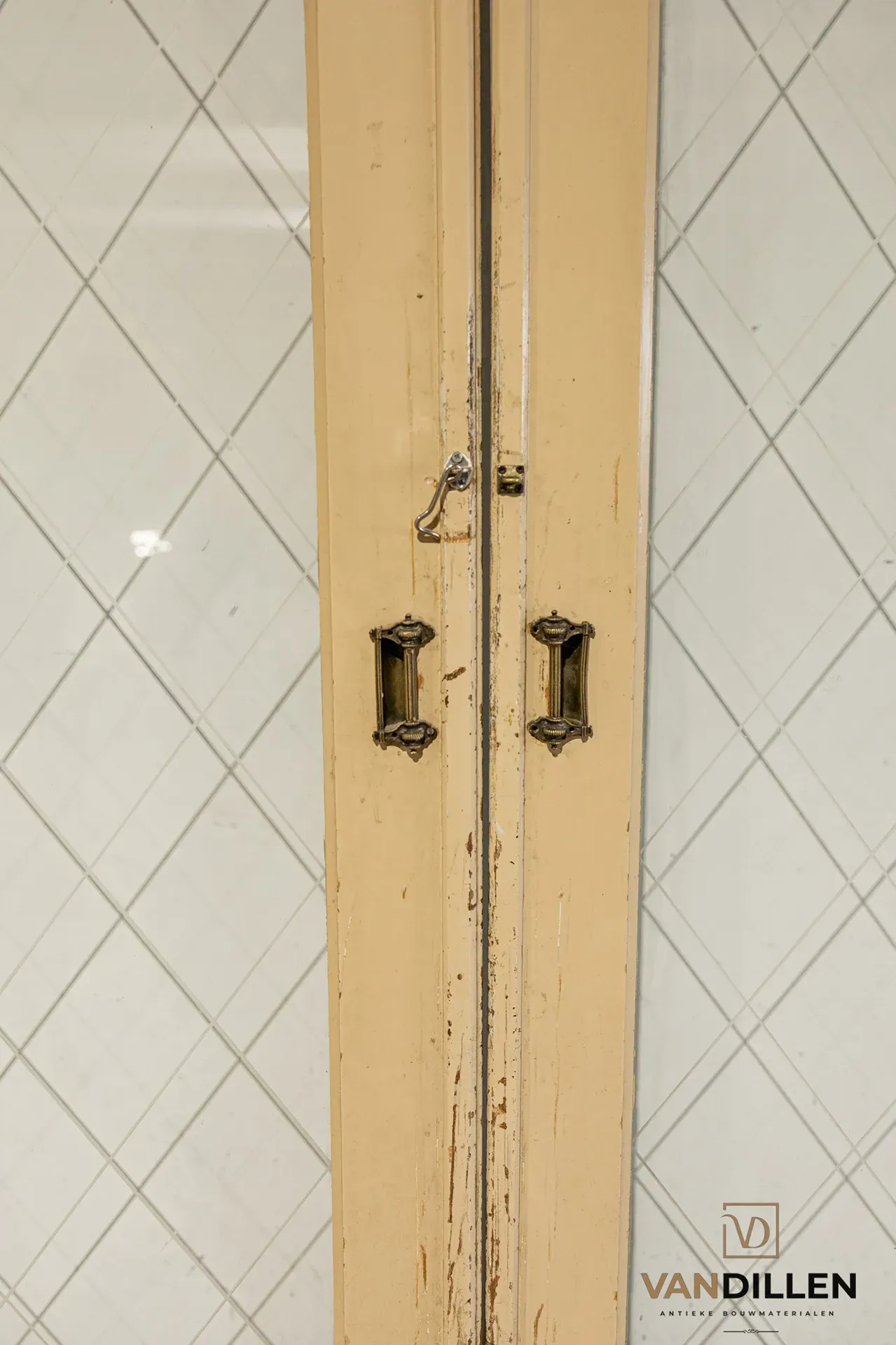 Nr 65 Set Oude Schuifdeuren Met Motief Geslepen Glas