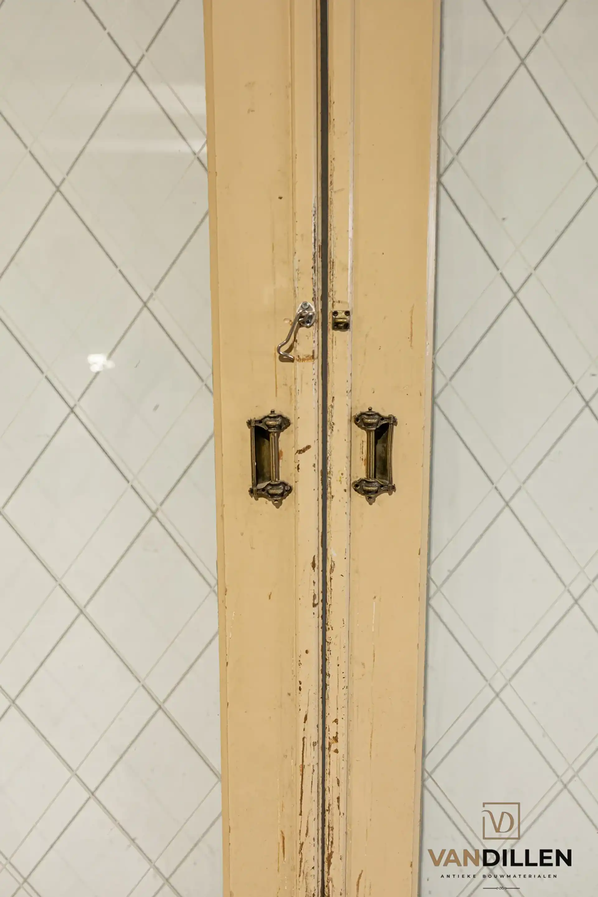 Nr 65 Set Oude Schuifdeuren Met Motief Geslepen Glas