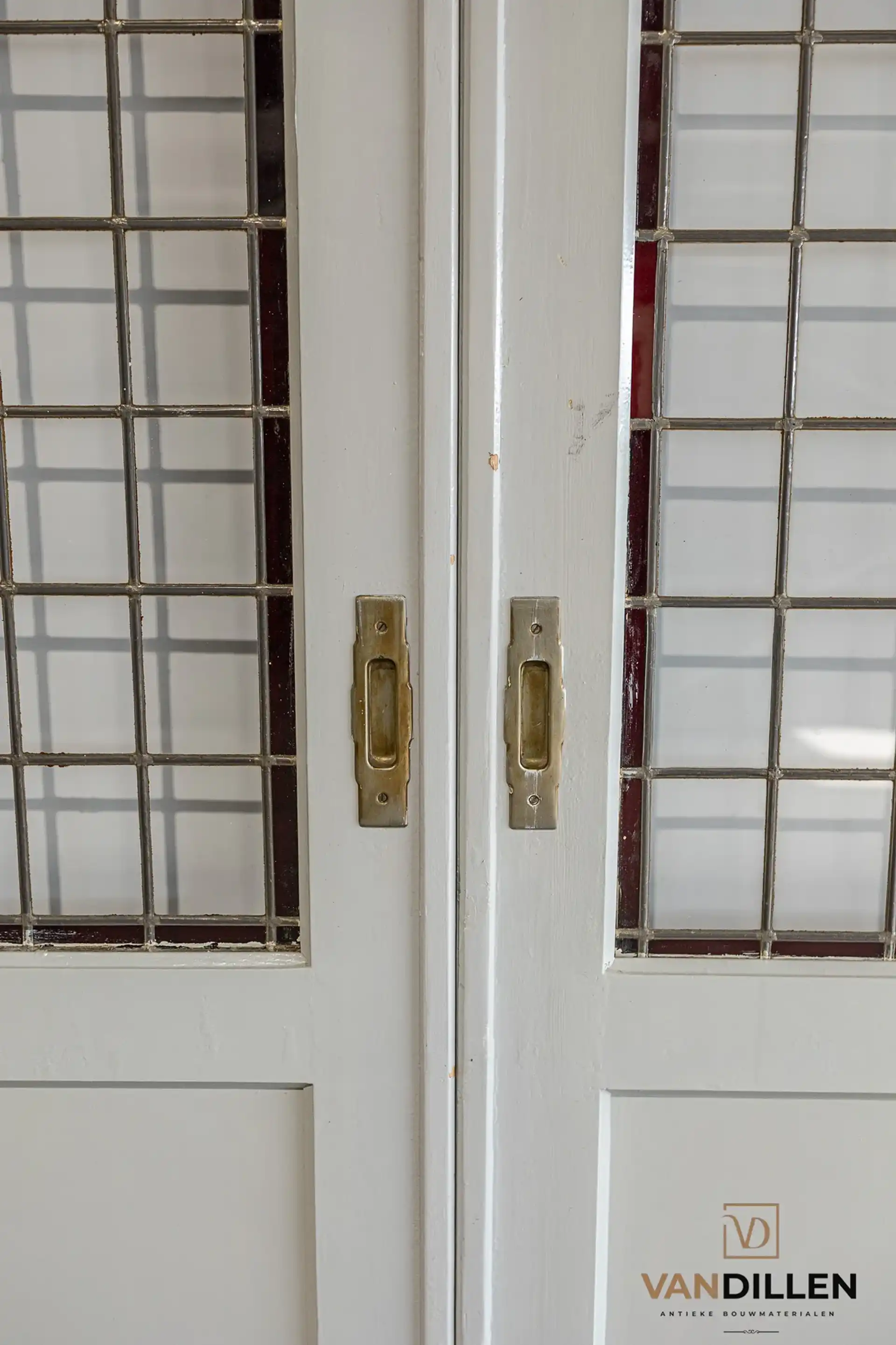 Nr 70 Antieke Authentieke Glas In Lood Deuren Met Ombouw