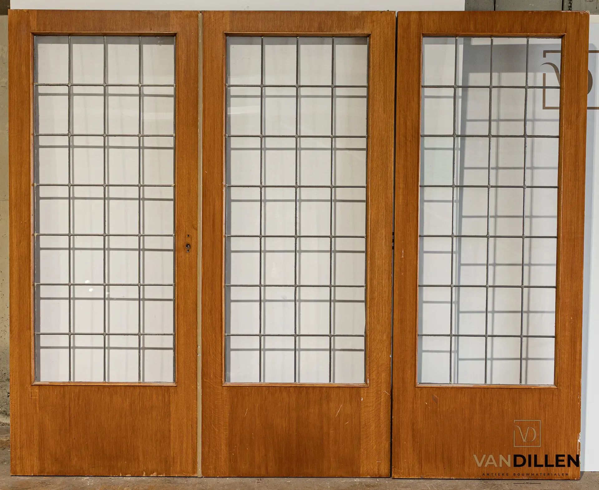 Nr 75 Antieke Deuren 3 Delig Met Glas In Lood
