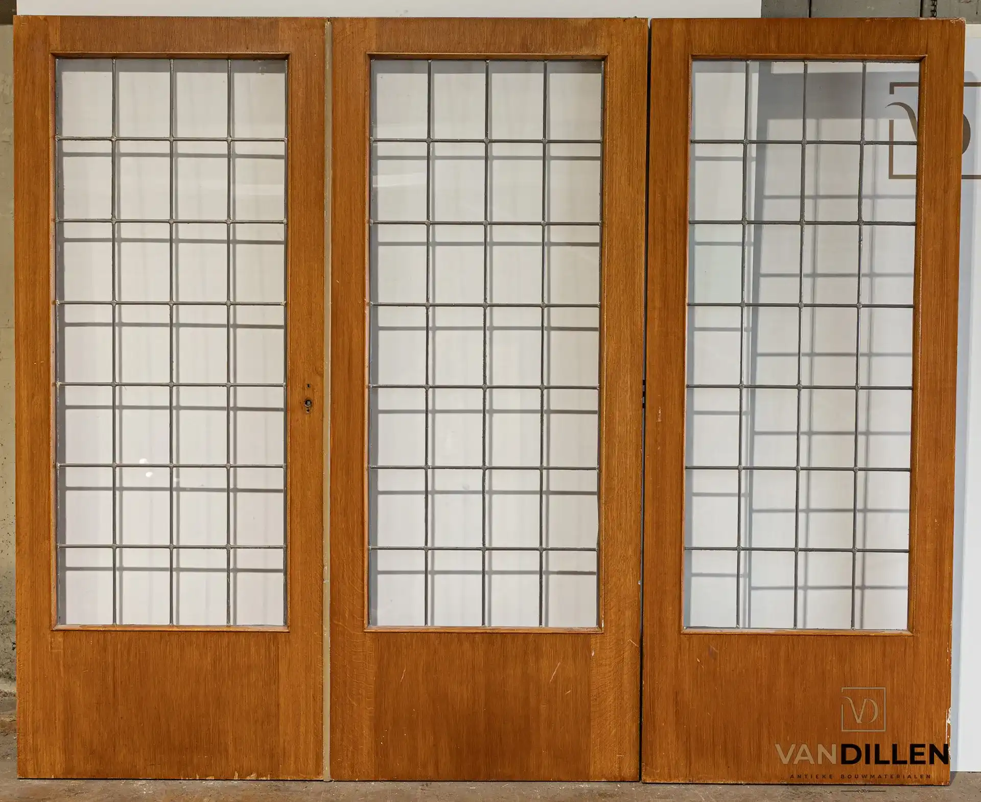 Nr 75 Antieke Deuren 3 Delig Met Glas In Lood