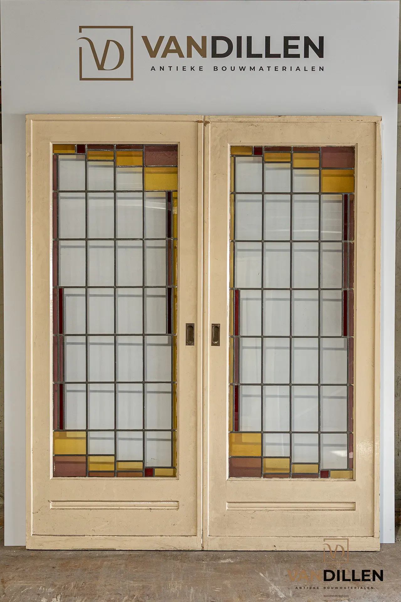 Oude ensuite schuifdeuren met glas in lood kopen gebruikt tweedehands