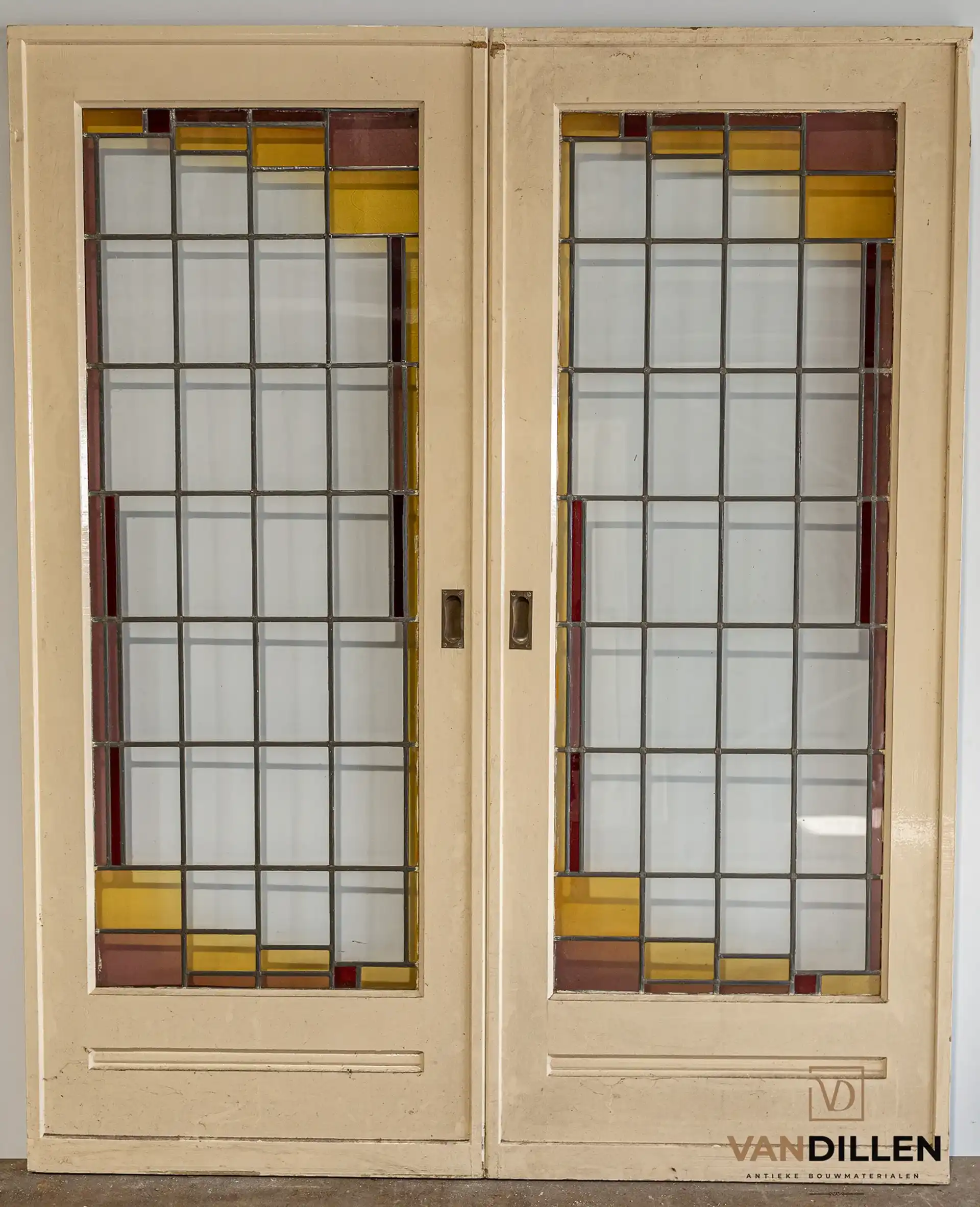 Nr 89 Ensuite Schuifdeuren Met Glas In Lood Kleur
