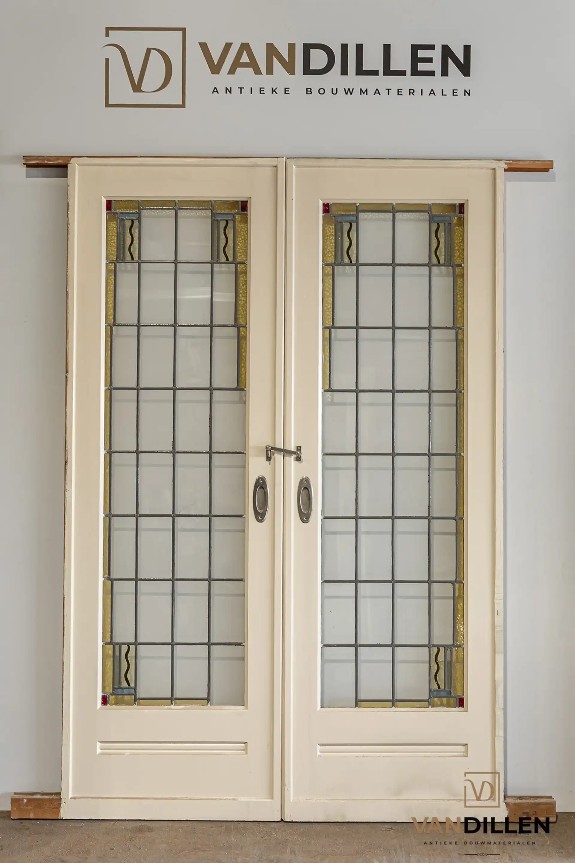 Nr 97 Antieke Oude Ensuite Kamerdeuren Glas In Lood Art Deco Jugendstil Deuren