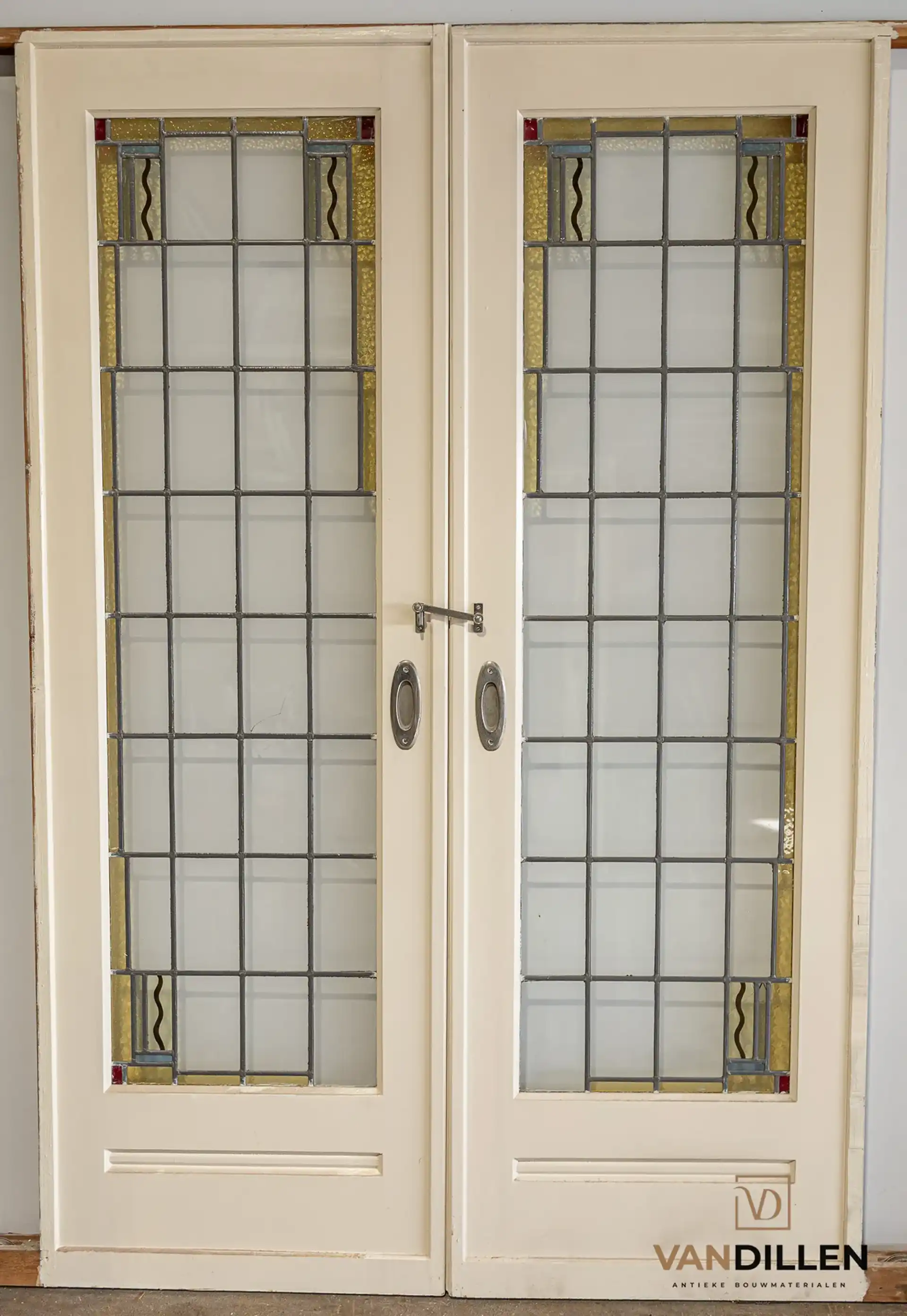 Nr 97 Oude Schuifdeuren Glas In Lood Motief