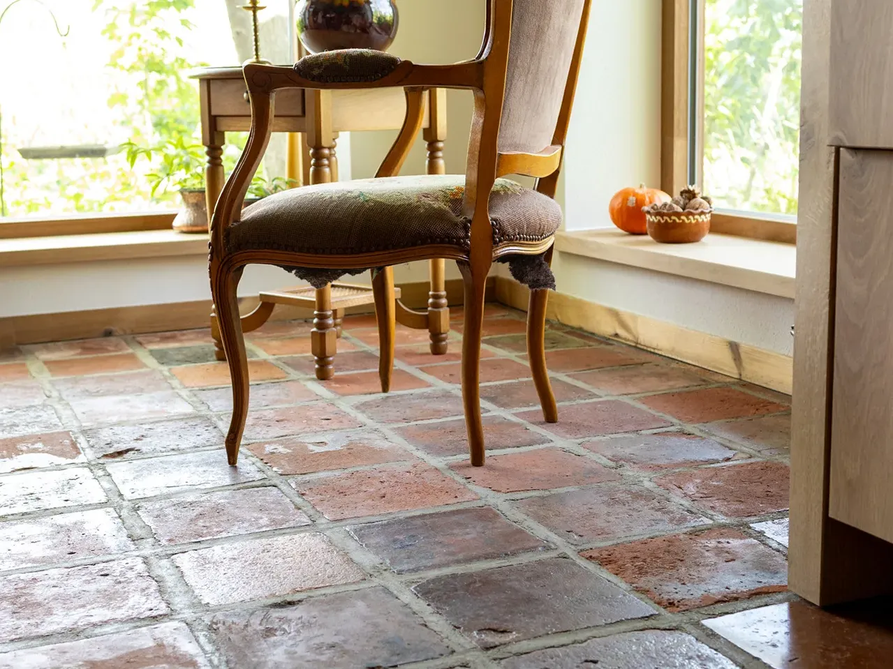 Old farmhouse floor tiles