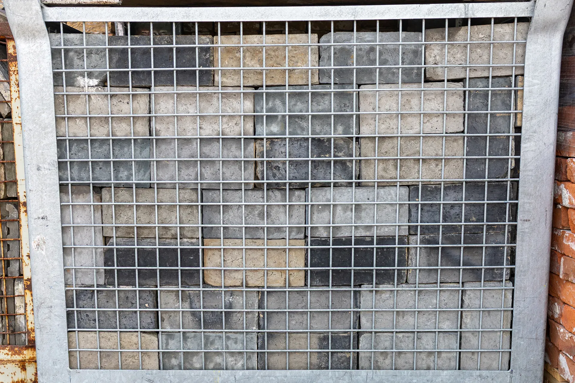 Carreaux de sol anciens gris, cuits en réduction, 10 x 20