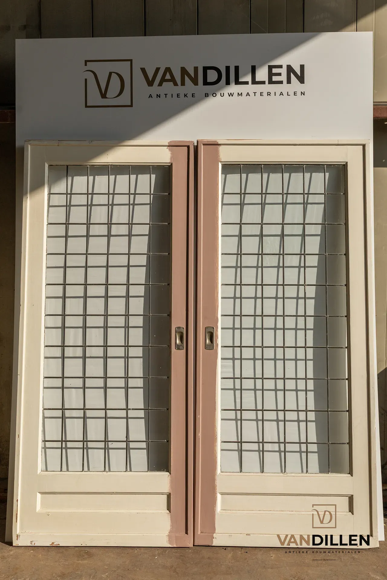 Oude klassieke glas in lood schuif deuren old stained glass doors slide