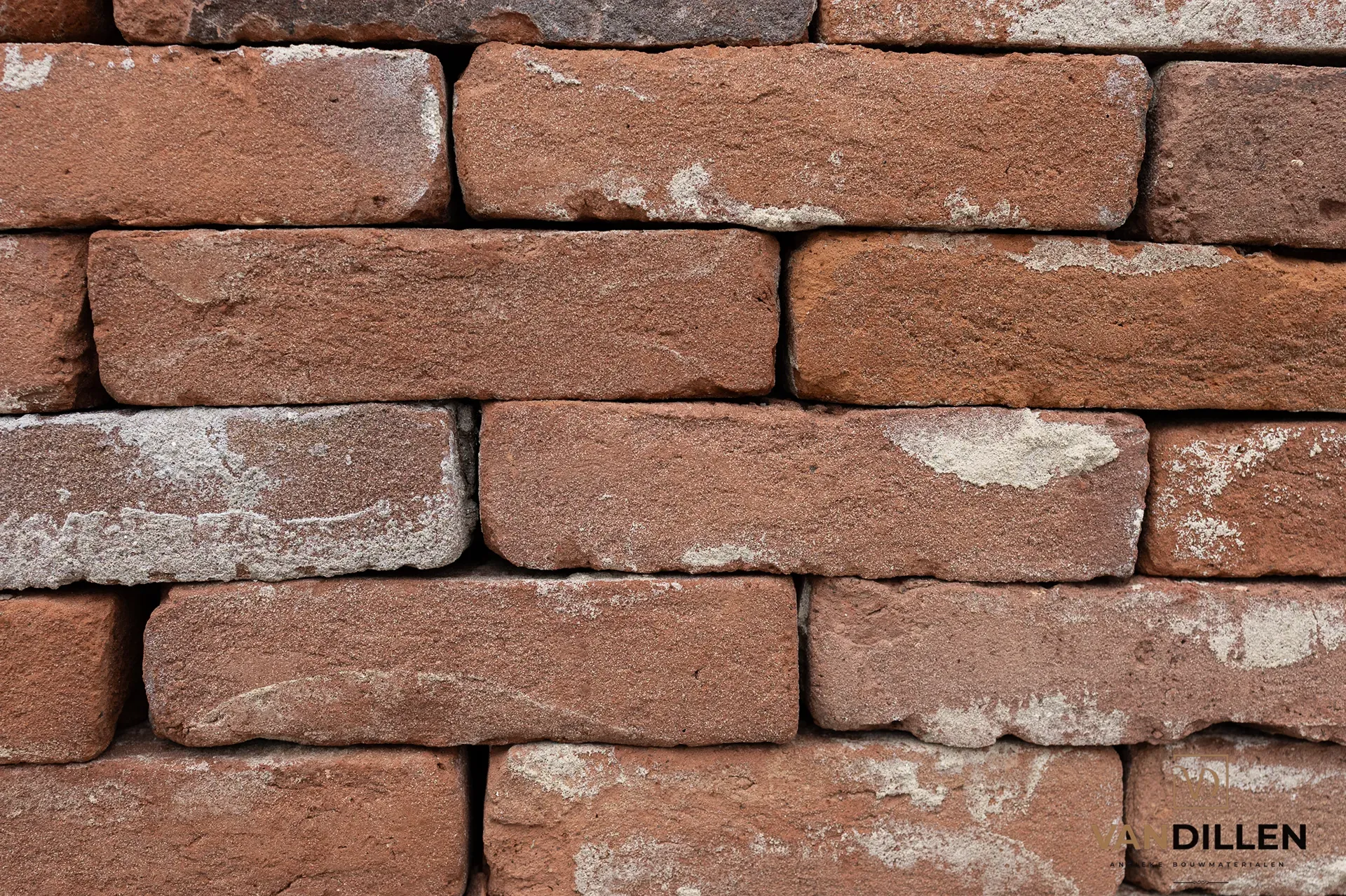 Oude Warme Bakstenen Met Kalksporen Binnenwerk Buitenwerk
