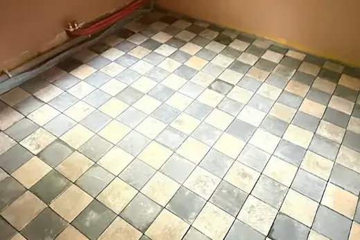 Remaining batch of 9 m² antique cream-grey floor tiles