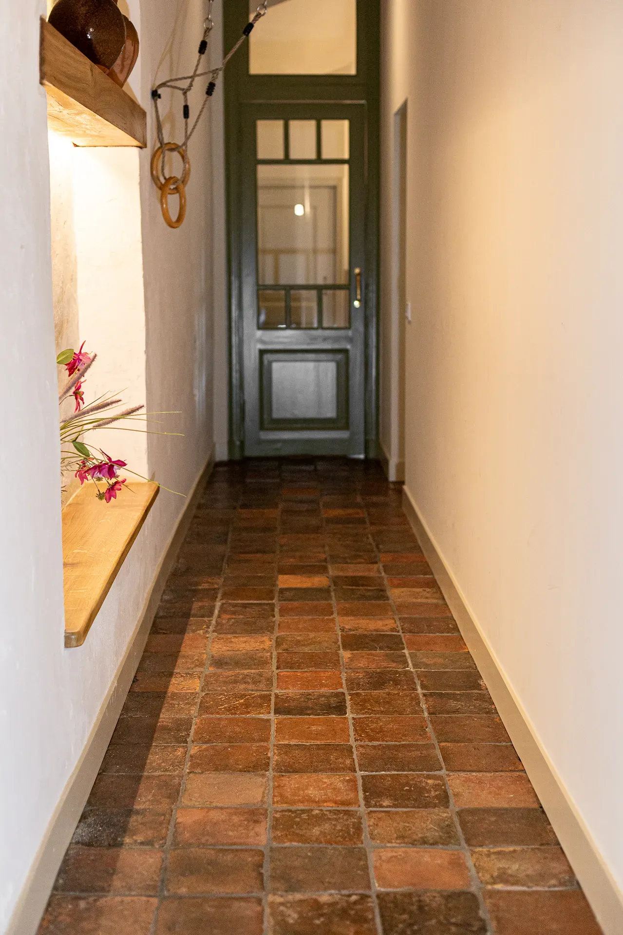 Carreaux de sol rouges de ferme