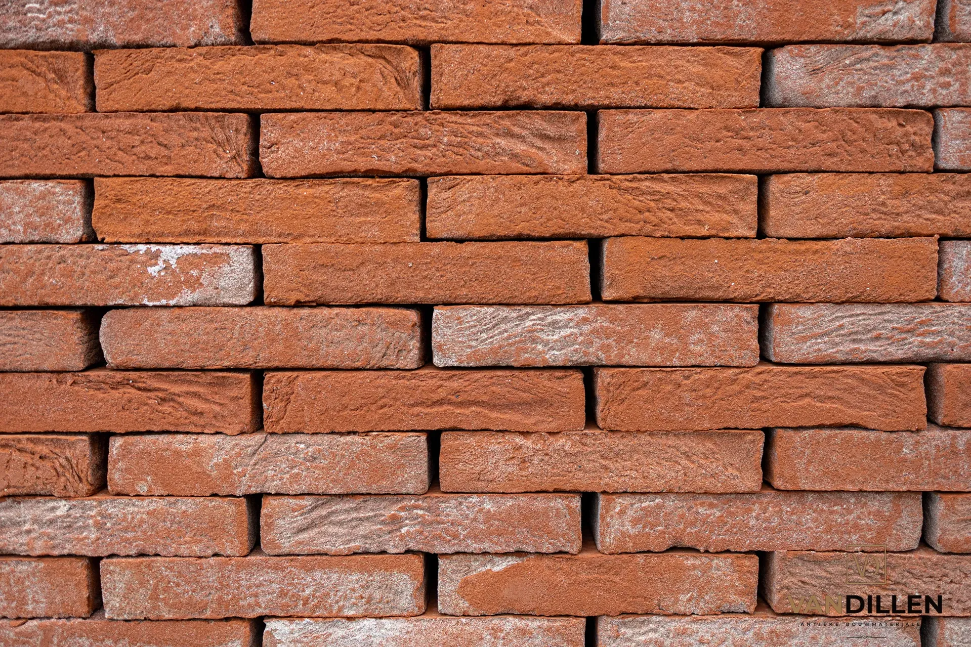 Red-orange handmade Vecht-size bricks