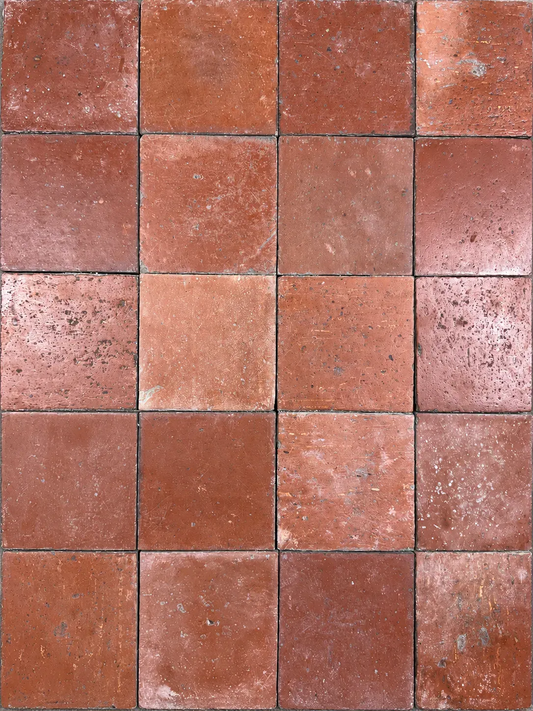 Rotbraune französische glasierte Bodenfliesen, 21 x 21