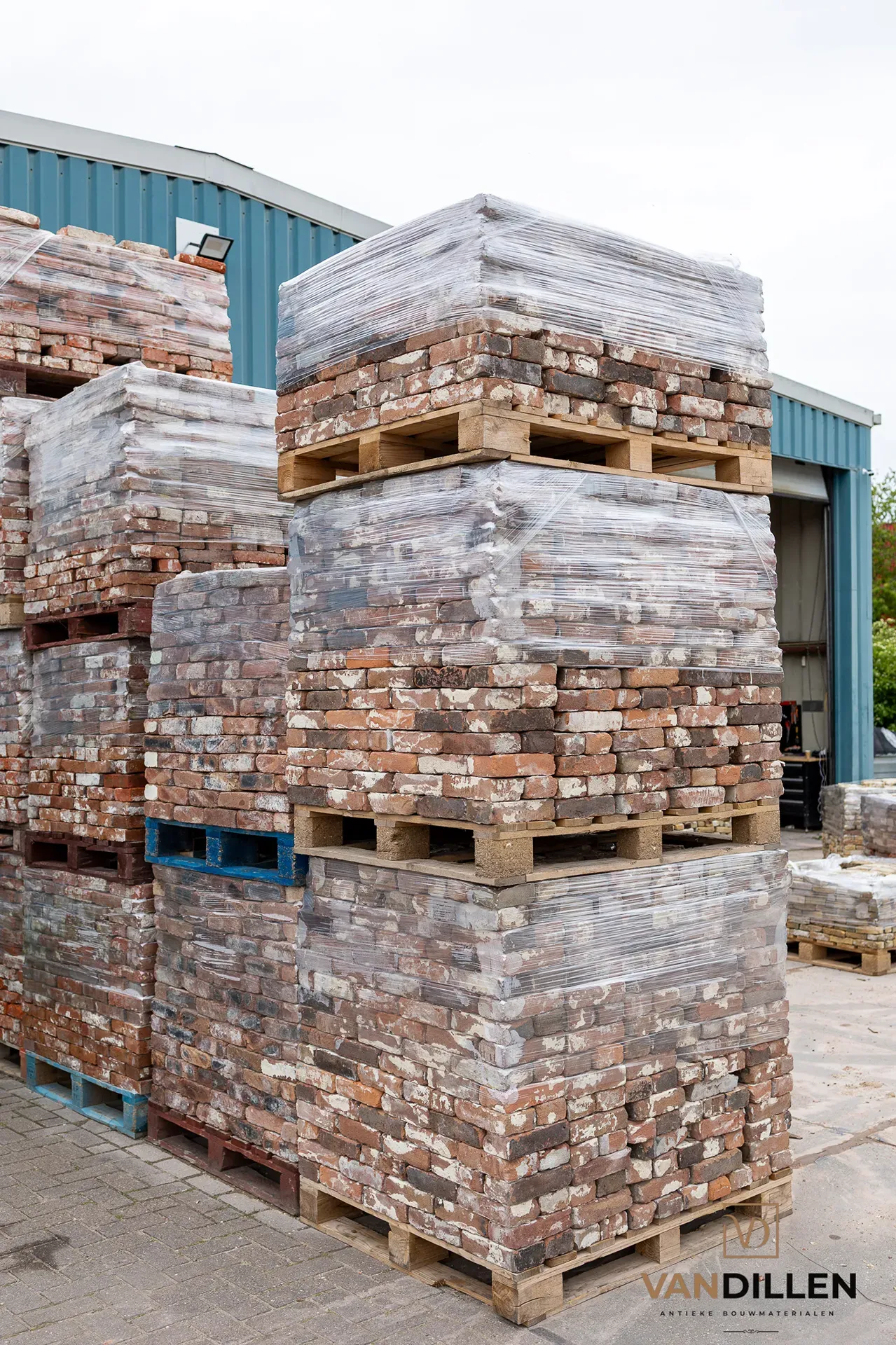 Various batches of reclaimed facing bricks